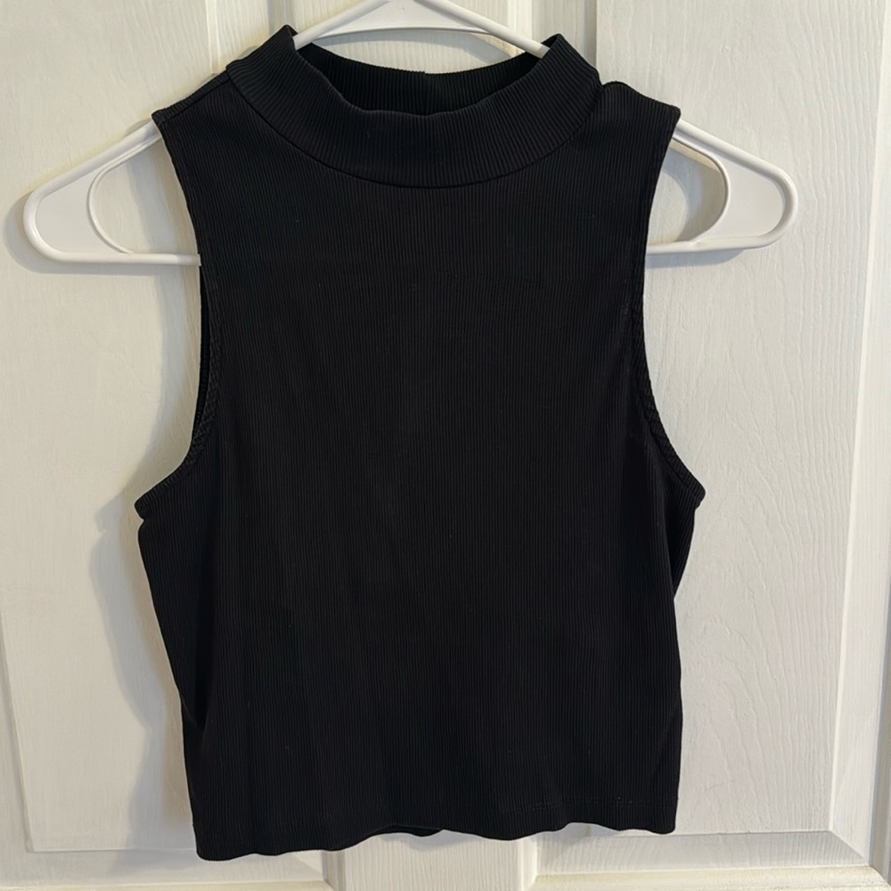 H&M Ribbed Mock Neck Top